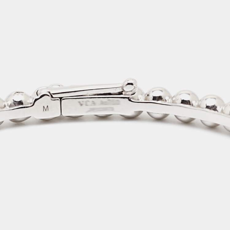 Pre Owned Van Cleef & Arpels Perlée Pearls Medium Model 18k White Gold Bracelet M