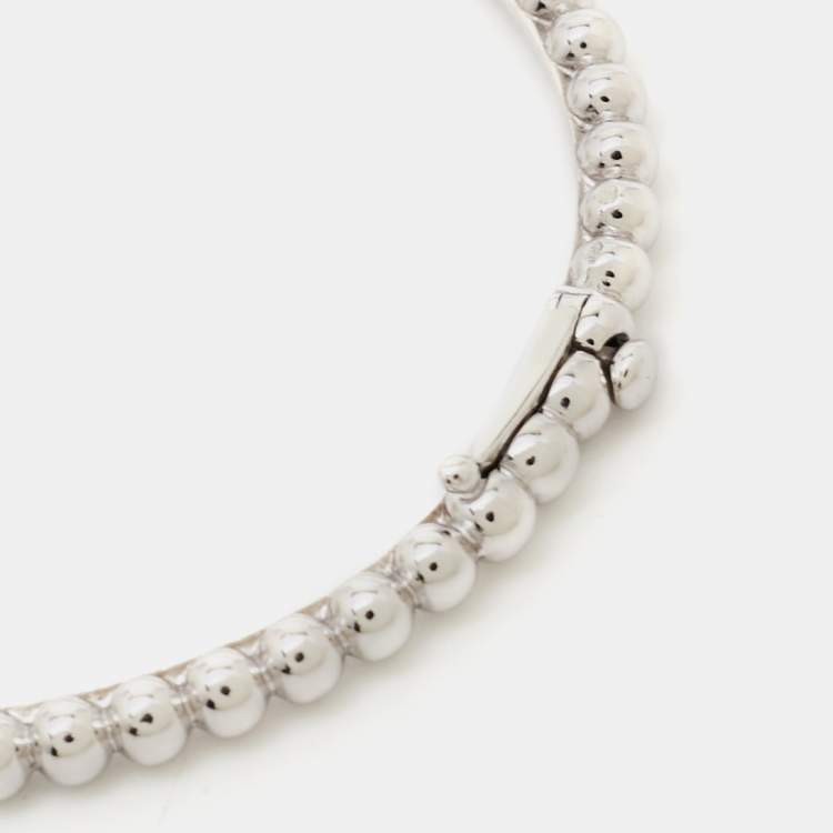 Pre Owned Van Cleef & Arpels Perlée Pearls Medium Model 18k White Gold Bracelet M