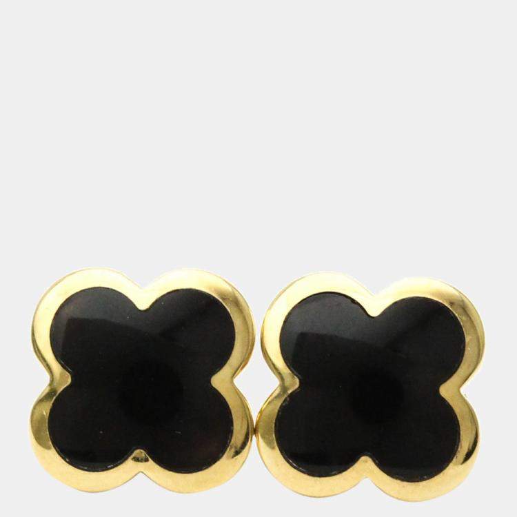 Van Cleef  &  Arpels Van Cleef & Arpels VCA Alhambra Onyx Earrings 18k 