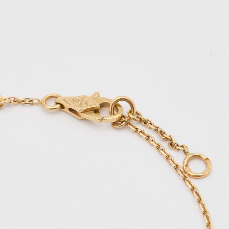 Pre Owned Van Cleef & Arpels Frivole Diamond 18k Yellow Gold Bracelet