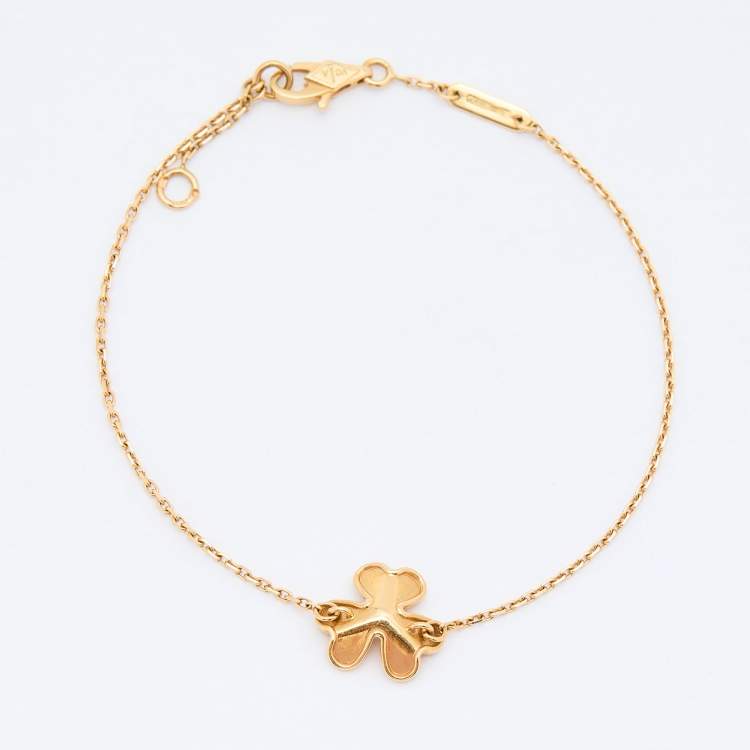 Pre Owned Van Cleef & Arpels Frivole Diamond 18k Yellow Gold Bracelet