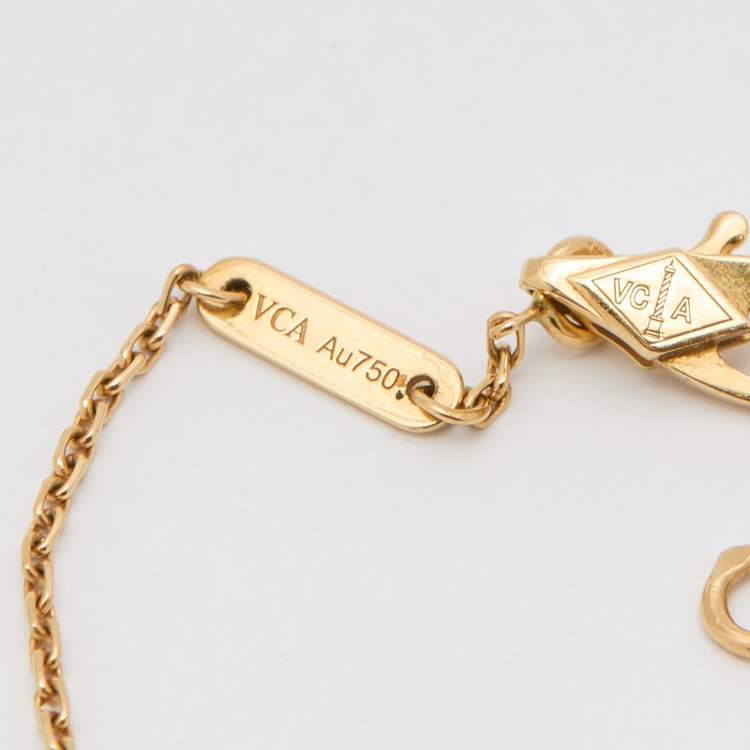 Pre Owned Van Cleef & Arpels Frivole Diamond 18k Yellow Gold Bracelet