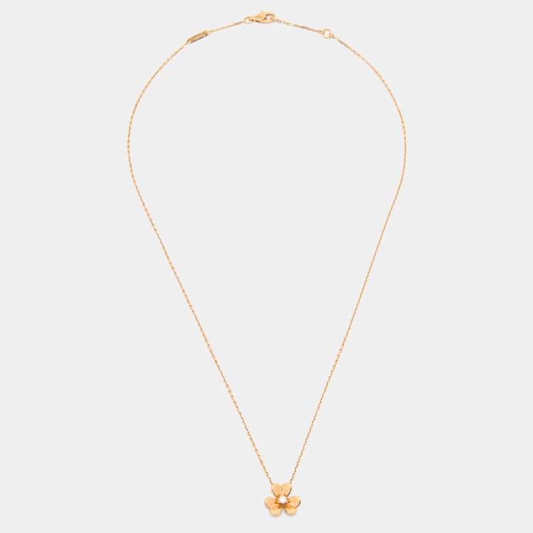 Pre Owned Van Cleef & Arpels Frivole Diamond 18k Yellow Gold Necklace