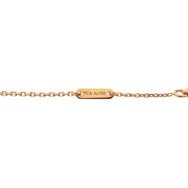 Pre Owned Van Cleef & Arpels Sweet Alhambra 18K Rose Gold Carnelian Necklace