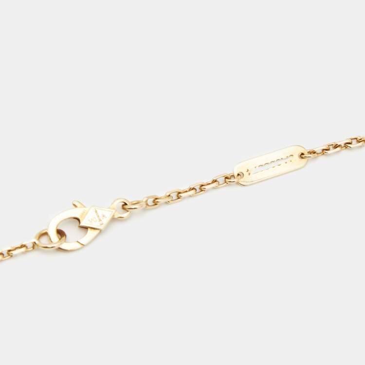Pre Owned Van Cleef & Arpels Magic Alhambra Grey Mother of Pearl 18k Yellow Gold Long Pendant Necklace