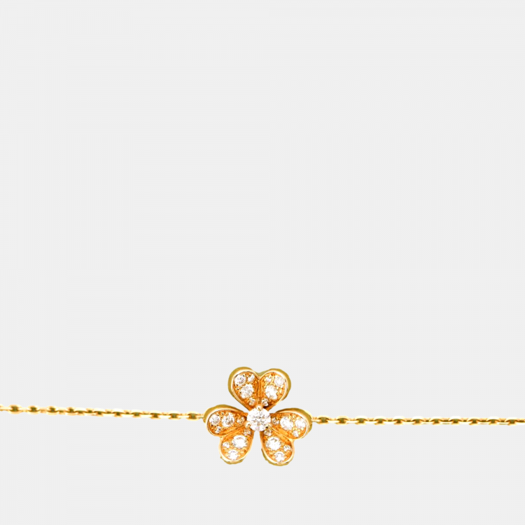Pre Owned Van Cleef & Arpels Frivole Yellow Gold Diamond Frivole Bracelet