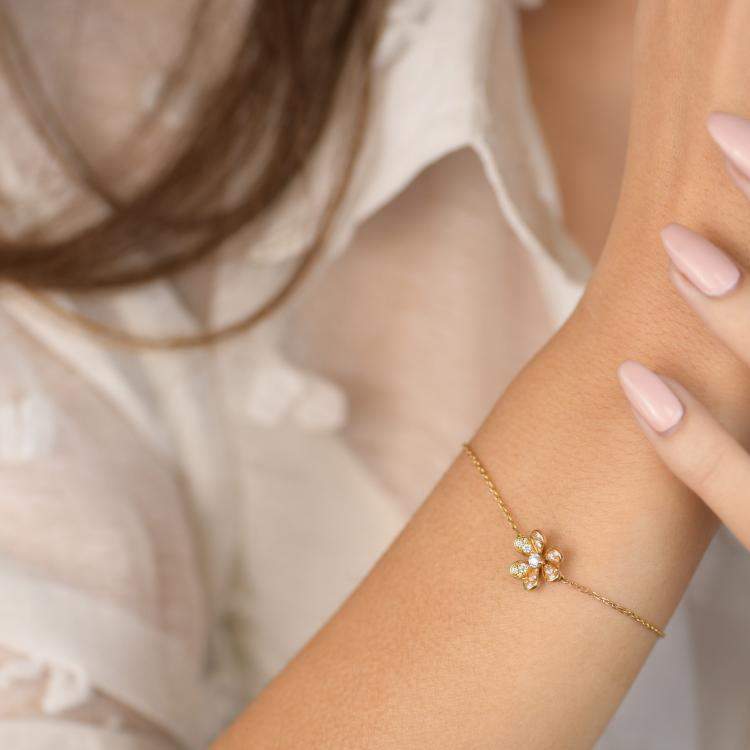 Pre Owned Van Cleef & Arpels Frivole Yellow Gold Diamond Frivole Bracelet