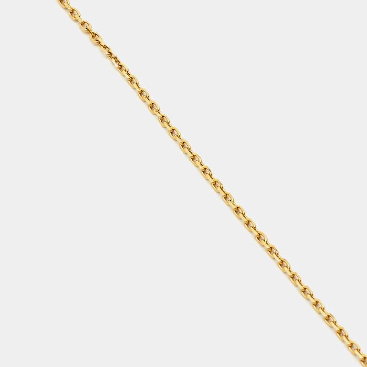 Pre Owned Van Cleef & Arpels Vintage Alhambra Mother of Pearl 18k Yellow Gold Necklace