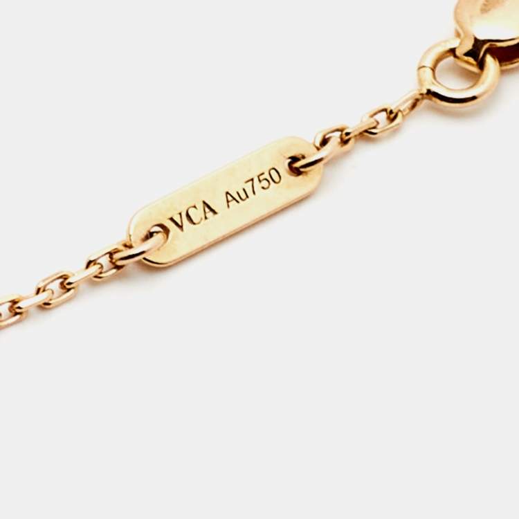 Pre Owned Van Cleef & Arpels Sweet Alhambra Carnelian 18k Rose Gold Bracelet