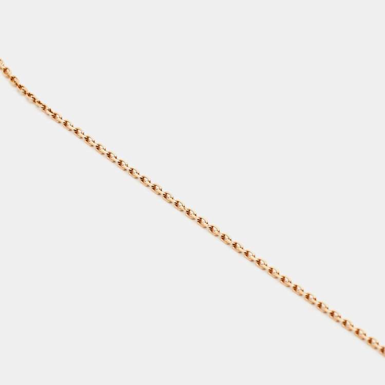 Pre Owned Van Cleef & Arpels Sweet Alhambra Carnelian 18k Rose Gold Pendant Necklace