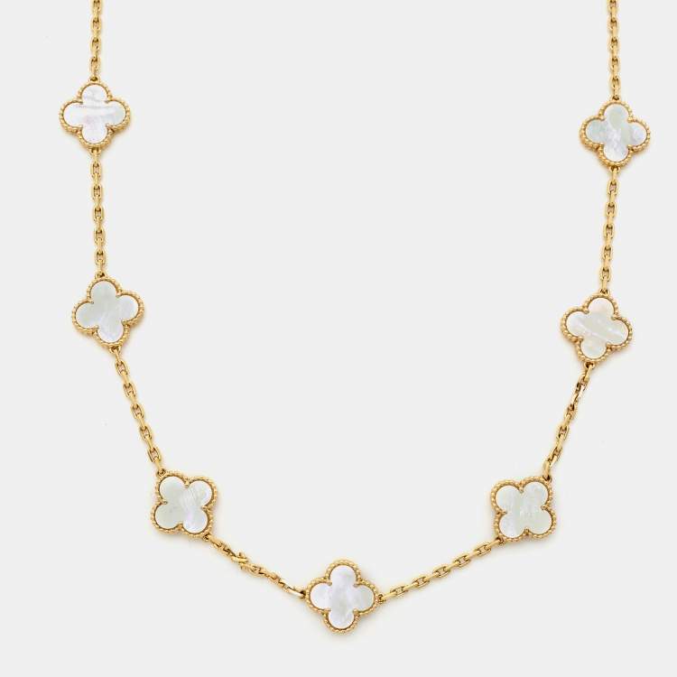 Van Cleef Vintage Alhambra Necklace 20 Stations in 18k Yellow Gold