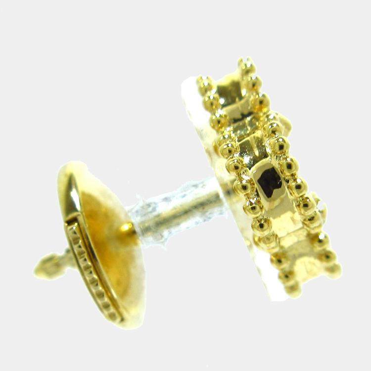 Pre Owned Van Cleef & Arpels Vintage Alhambra 18K Yellow Gold Mother of Pearl Earrings