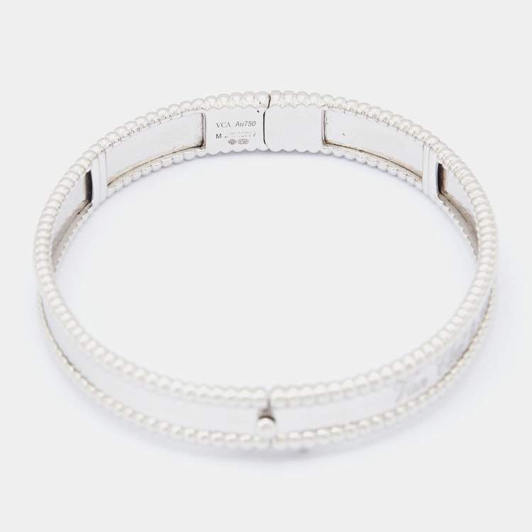Pre Owned Van Cleef & Arpels Perlée  Signature 18k White Gold Bracelet M