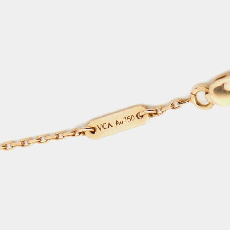 Pre Owned Van Cleef & Arpels Sweet Alhambra Carnelian 18k Rose Gold Bracelet