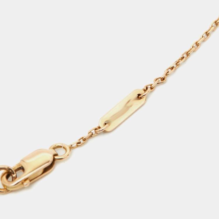 Pre Owned Van Cleef & Arpels Sweet Alhambra Carnelian 18k Rose Gold Bracelet