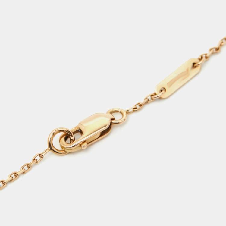 Pre Owned Van Cleef & Arpels Sweet Alhambra Carnelian 18k Rose Gold Bracelet