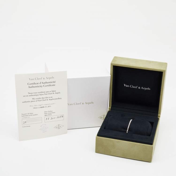 Pre Owned Van Cleef & Arpels Perlée Perles d'or 18k White Gold Meduim Model Bracelet S