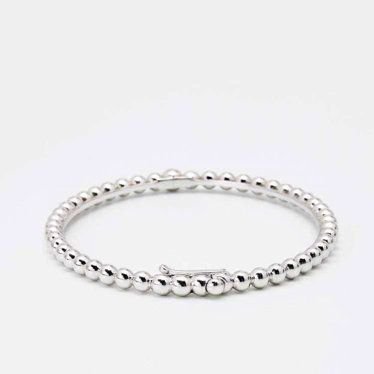 Pre Owned Van Cleef & Arpels Perlée Perles d'or 18k White Gold Meduim Model Bracelet S