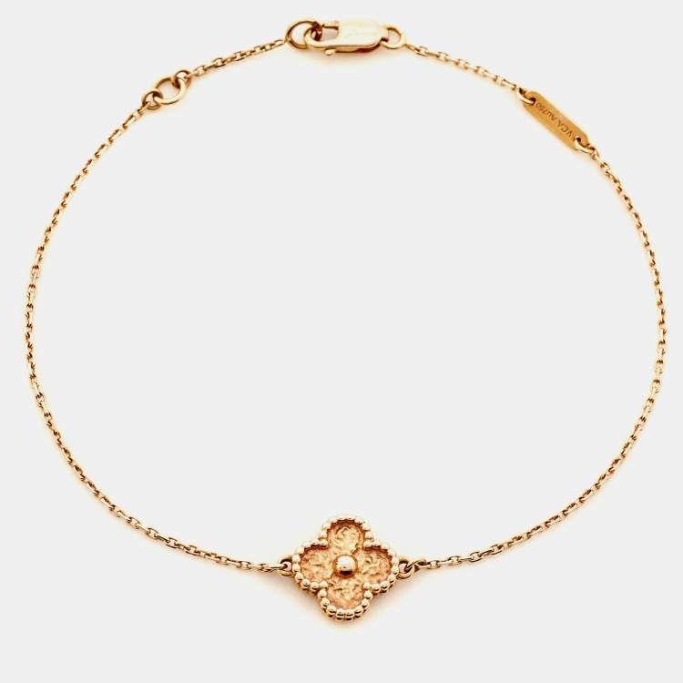 Pre Owned Van Cleef and Arpels Sweet Alhambra 18k Rose Gold Bracelet
