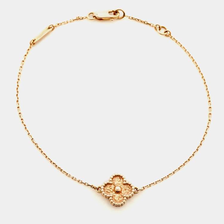 Pre Owned Van Cleef and Arpels Sweet Alhambra 18k Rose Gold Bracelet