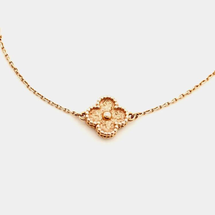 Pre Owned Van Cleef and Arpels Sweet Alhambra 18k Rose Gold Bracelet