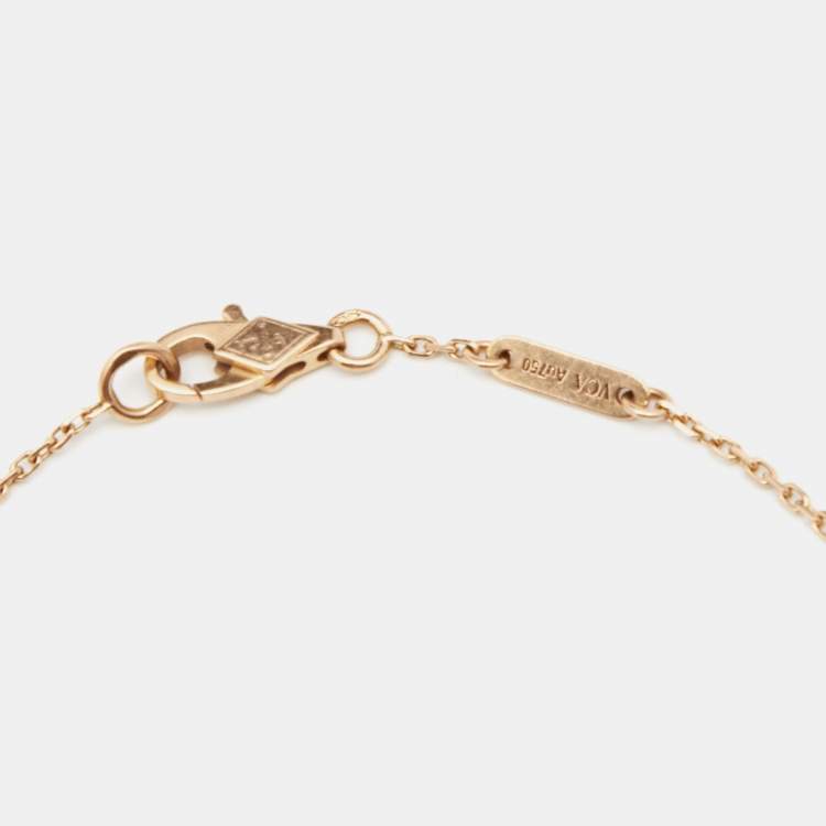 Pre Owned Van Cleef & Arpels Sweet Alhambra Carnelian 18k Rose Gold Bracelet