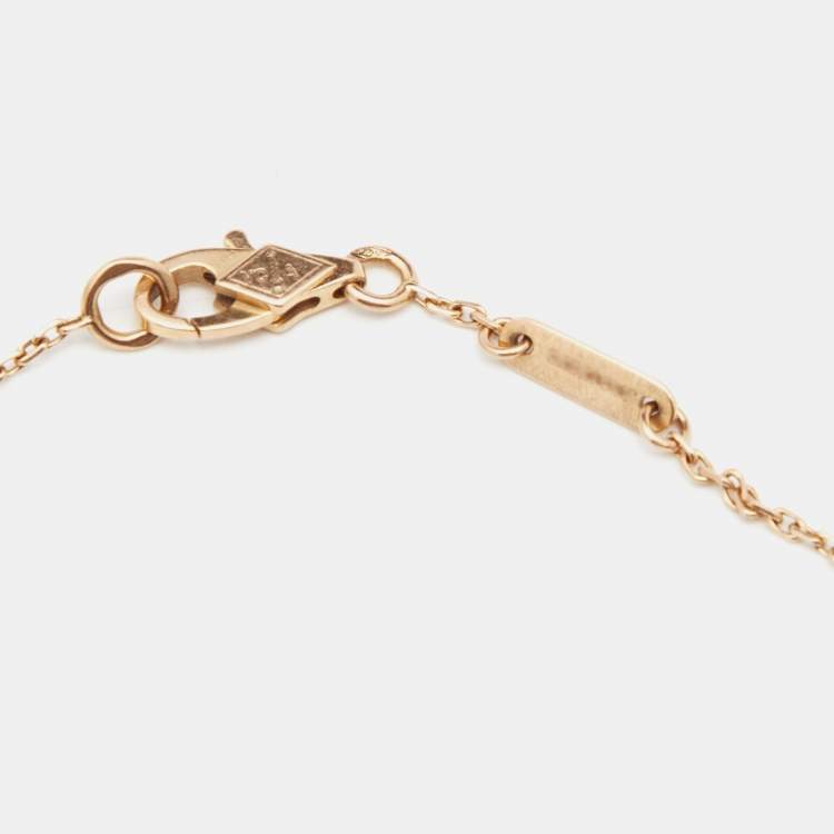 Pre Owned Van Cleef & Arpels Sweet Alhambra Carnelian 18k Rose Gold Bracelet