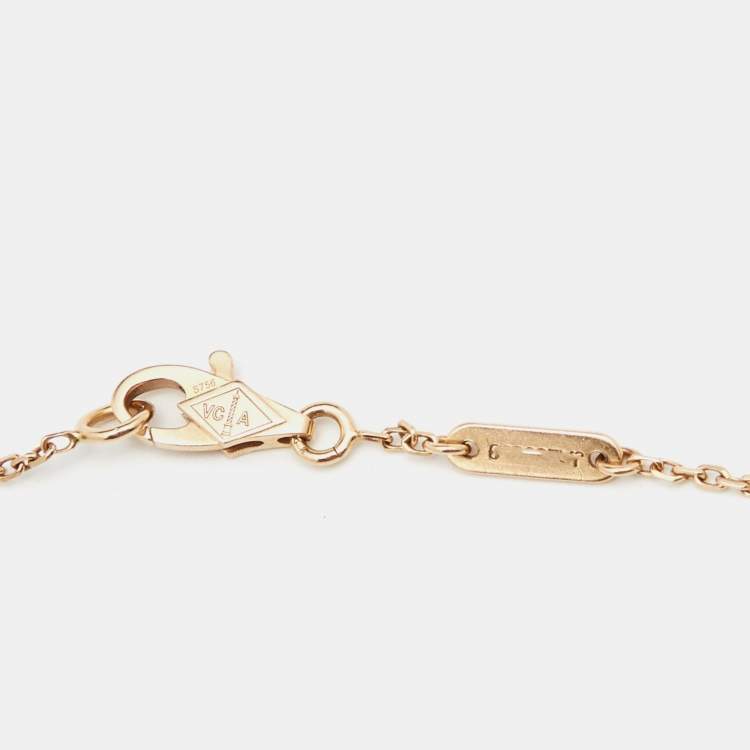 Pre Owned Van Cleef & Arpels Sweet Alhambra Textured 18k Rose Gold Bracelet