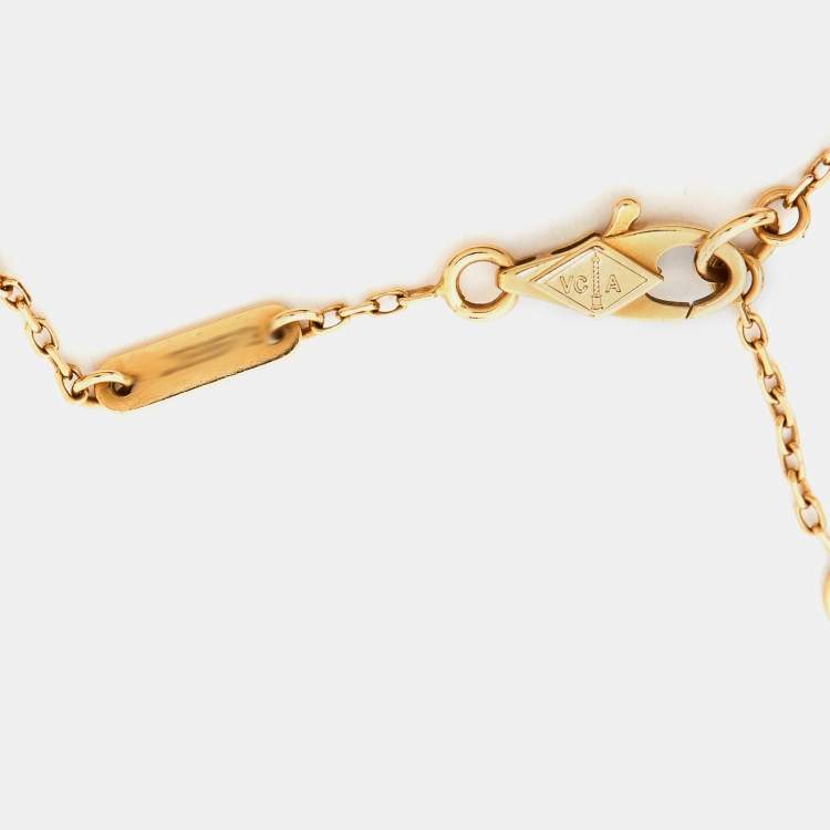 Pre Owned Van Cleef & Arpels Sweet Alhambra Mother of Pearl 18k Yellow Gold Bracelet