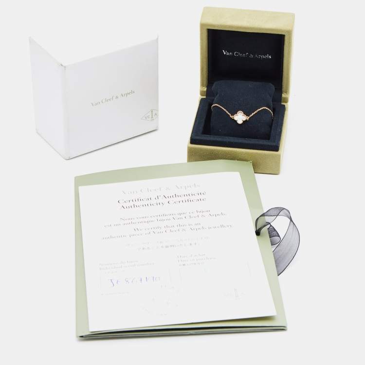 Pre Owned Van Cleef & Arpels Sweet Alhambra Mother of Pearl 18k Yellow Gold Bracelet