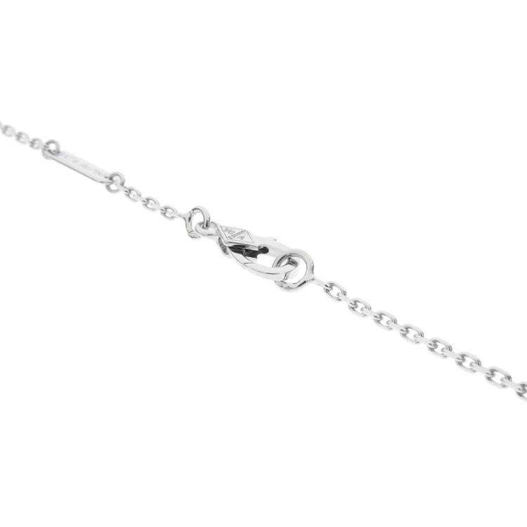 Pre Owned Van Cleef & Arpels 18K Vintage Alhambra 18K White Gold Diamond Necklace