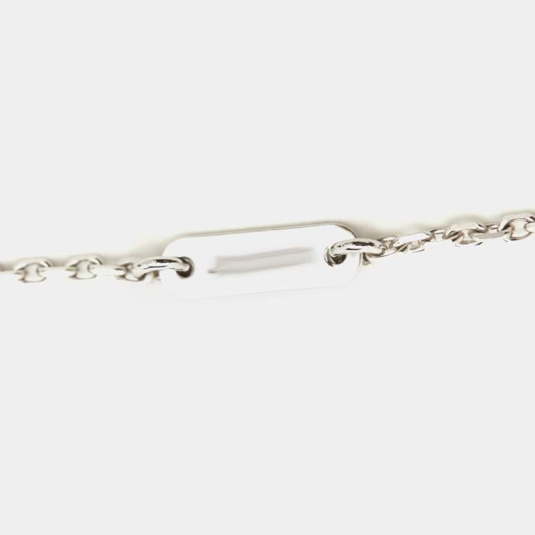 Pre Owned Van Cleef & Arpels Sweet Alhambra Diamond 18K White Gold Pendant Necklace