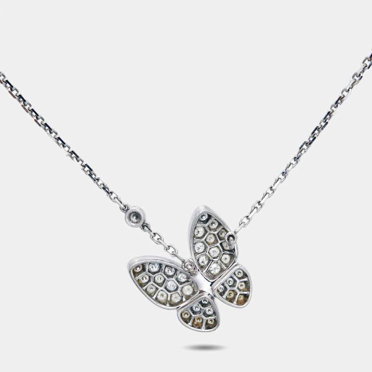 مملوكة مسبقًا Van Cleef & Arpels Butterfly Diamonds 18k White Gold Necklace