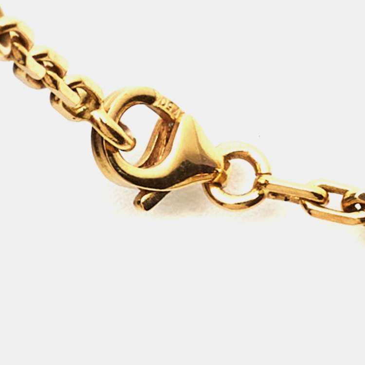 Pre Owned Van Cleef & Arpels Magic Alhambra Malachite 18K Yellow Gold Bracelet