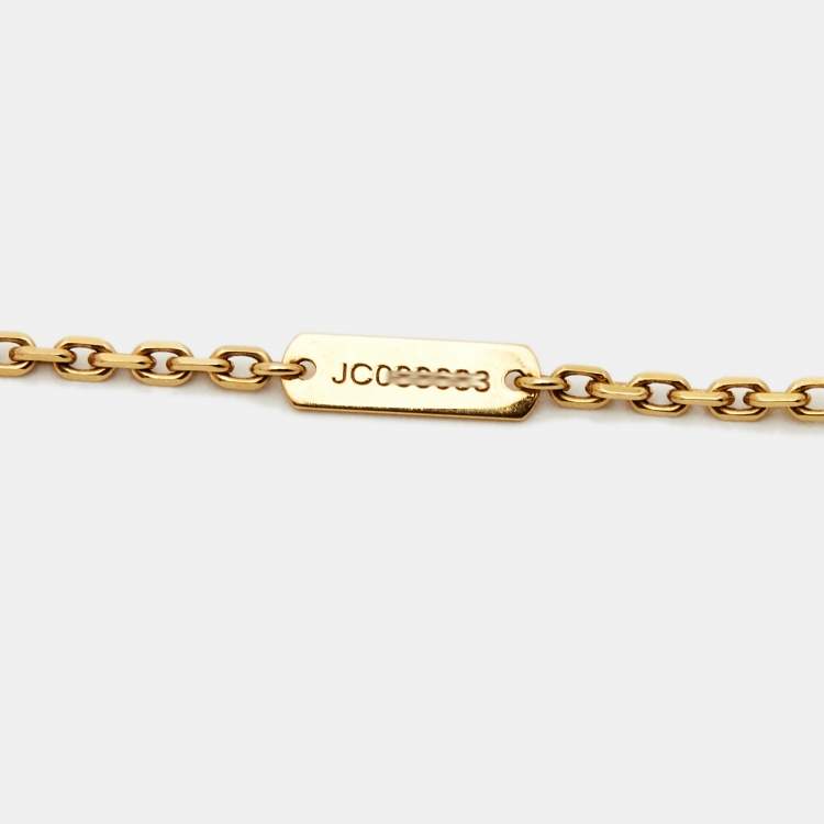 Pre Owned Van Cleef & Arpels Magic Alhambra Guilloché 18k Yellow Gold Pendant Necklace
