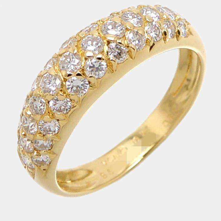 Van Cleef & Arpels 18K Yellow Gold Diamond Ring EU 53 Van Cleef ...