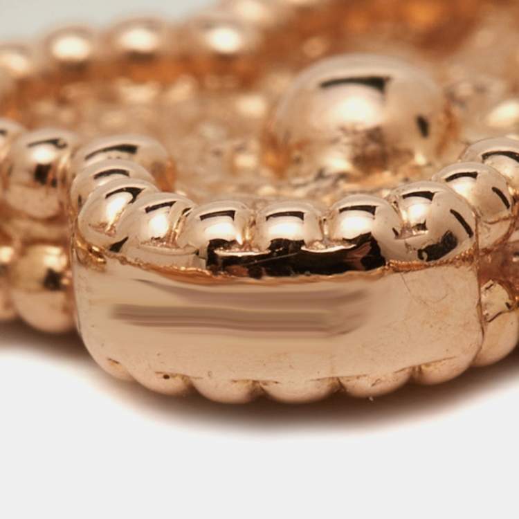 Pre Owned Van Cleef & Arpels Sweet Alhambra 6 Motif Textured 18K Rose Gold Charm Bracelet 