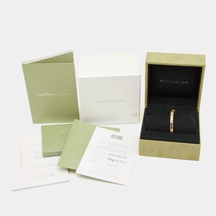 Pre Owned Van Cleef & Arpels Perlée Sweet Clovers Diamonds 18k Rose Gold Narrow Bracelet L