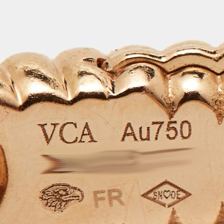 Pre Owned Van Cleef & Arpels Perlée Sweet Clovers Diamonds 18k Rose Gold Narrow Bracelet L