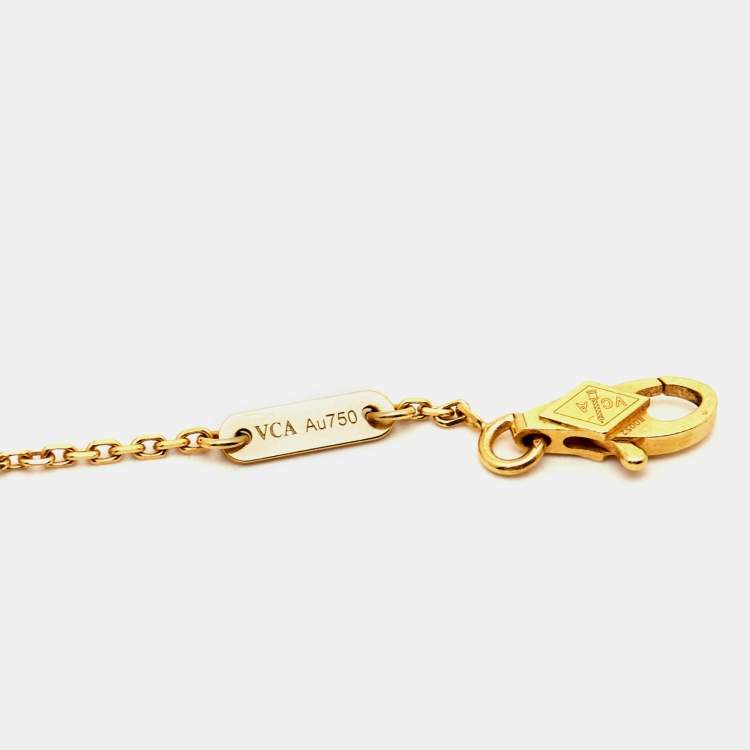 Pre Owned Van Cleef & Arpels Frivole Diamond 18k Yellow Gold Mini Model Bracelet