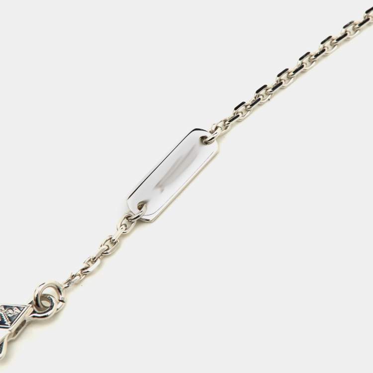 Pre Owned Van Cleef & Arpels Vintage Alhambra Celadon Sèvres Porcelain Diamond 18K White Gold 2022 Holiday Pendant Necklace
