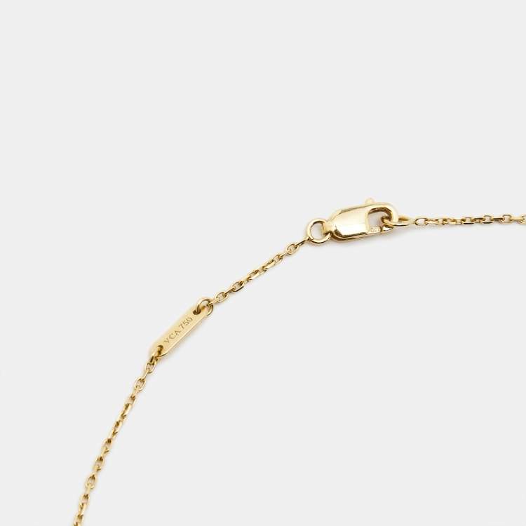 Pre Owned Van Cleef & Arpels Sweet Alhambra Mother of Pearl 18k Yellow Gold Necklace