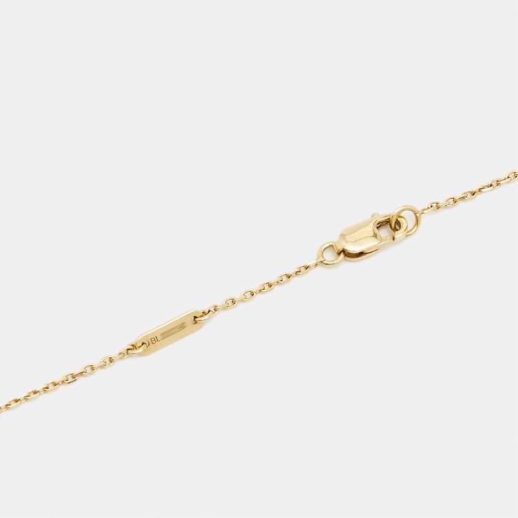 Pre Owned Van Cleef & Arpels Sweet Alhambra Mother of Pearl 18k Yellow Gold Necklace