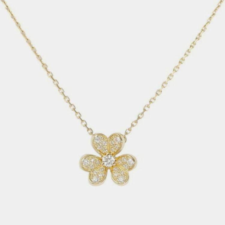 Mother of Pearl Four Petal Flower Pendant Necklace for Women in 925  Sterling Silver with Yellow Gold 33 Inches Long with Spring Ring Clasp  Plating by Lavari Jewelers - Walmart.com