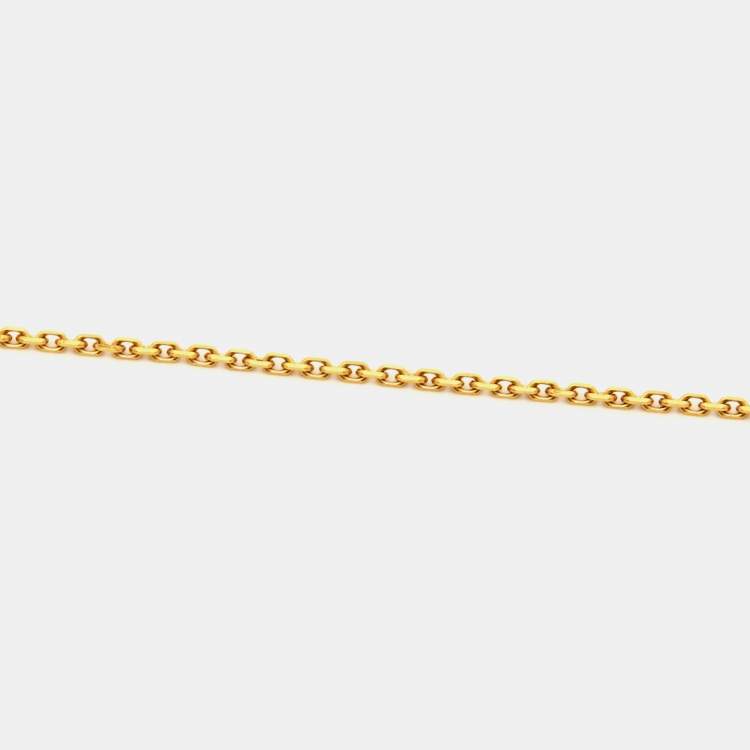 Pre Owned Van Cleef & Arpels Vintage Alhambra Malachite 18k Yellow Gold Necklace