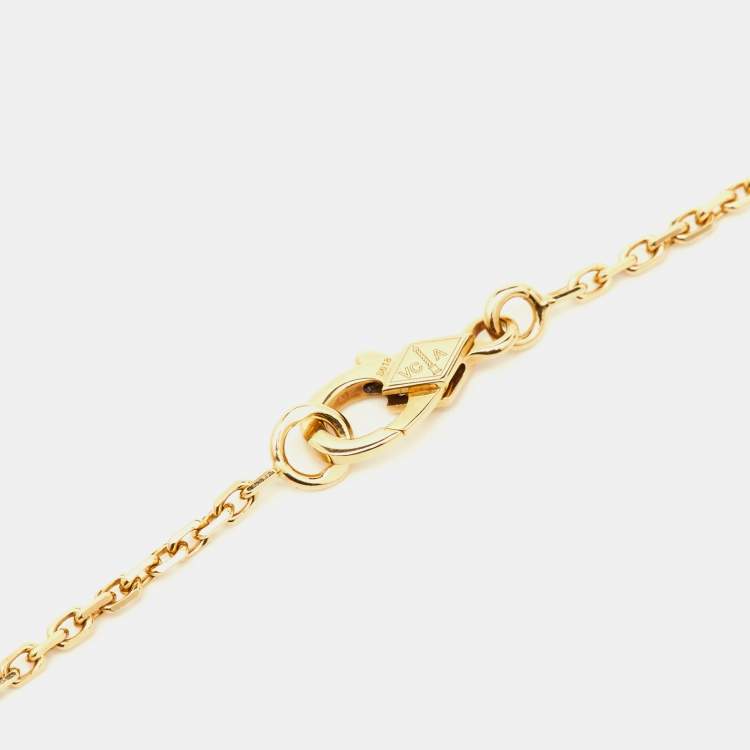 Pre Owned Van Cleef & Arpels Frivole Diamond 18K Yellow Gold Pendant Necklace