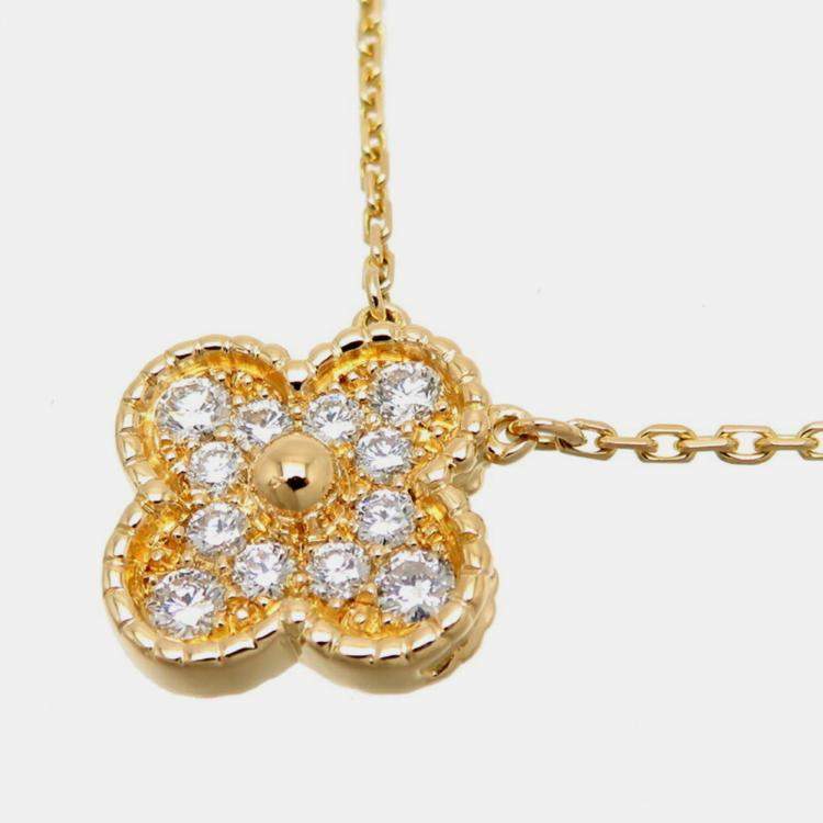 Van Cleef & Arpels 18K WG Diamond Mother-of-Pearl Vintage Alhambra Necklace  | eBay