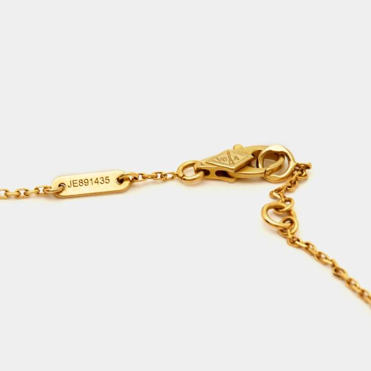 Pre Owned Van Cleef & Arpels Sweet Alhambra Mother of Pearl 18K Yellow Gold Bracelet