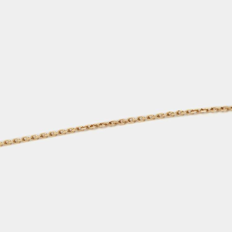 Pre Owned Van Cleef & Arpels Vintage Alhambra Mother of Pearl 18K Yellow Gold Necklace