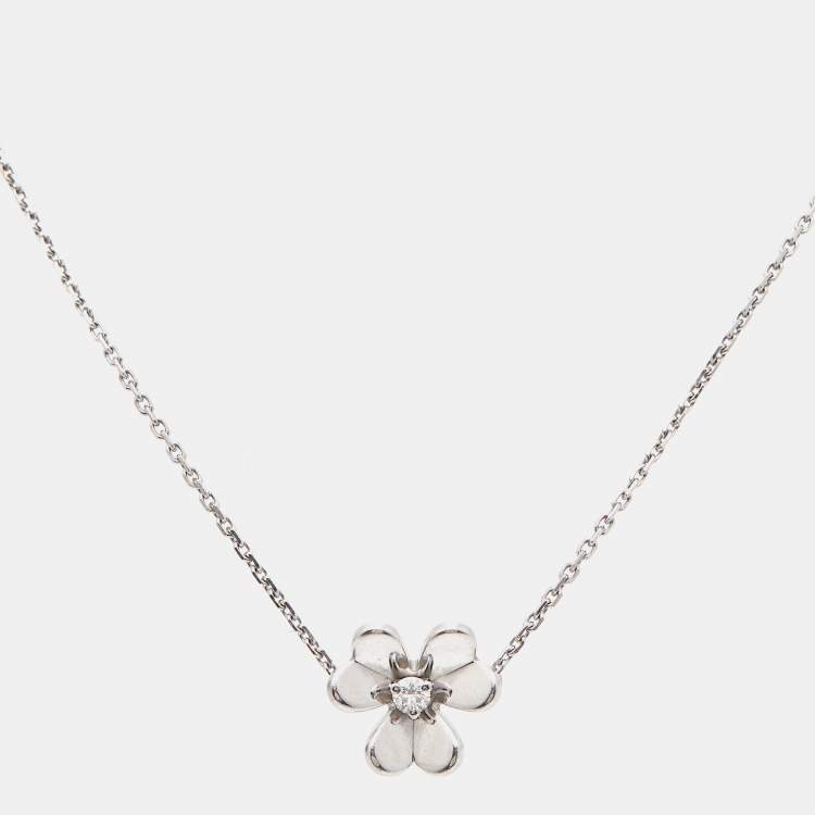 Pre Owned Van Cleef & Arpels Frivole Diamond 18k White Gold Bracelet